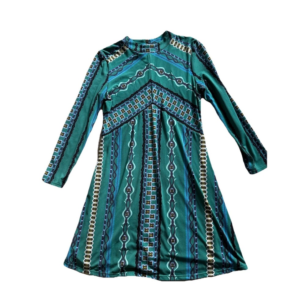 Free People Women's‎ Stella Printed Mini Dress Green Size Medium